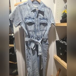Good American Light Blue Jean Jumpsuit